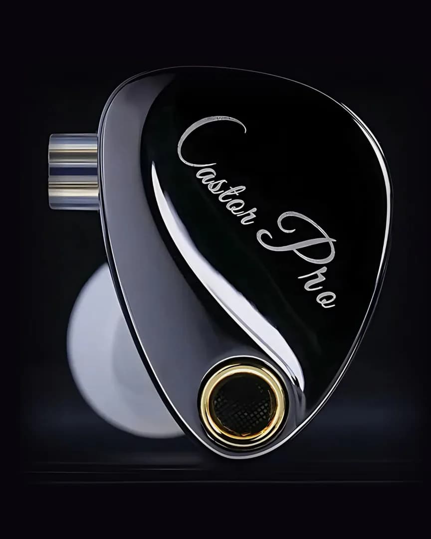KZ Castor Pro in-ear monitor with gold nozzle